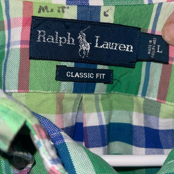 Polo Ralph Lauren Classic Fit Button Down Madras Shirt L Short Sleeve. AA - Picture 3 of 4